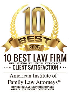 Best 2025 10 Best law Firm Our 2025 Independent Selection for Client Satisfaction American Institue of Family Law Attorneys Honorning Leading Professionals with Client Focused Commitment